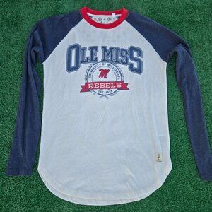 💙❤️Ole Miss Rebels Raglan Long Sleeve T-shirt
